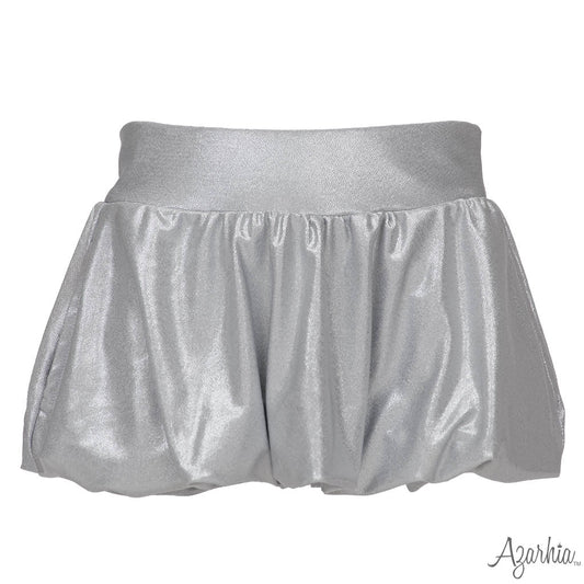 Shimmer Bubble Skort-Silver