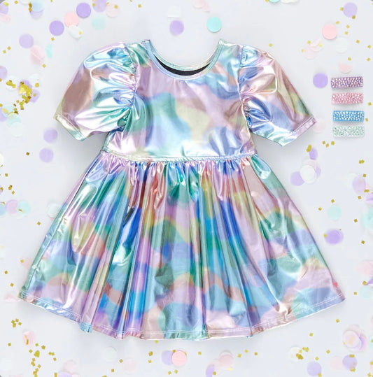 Laurie Dress-Cotton Candy Lame