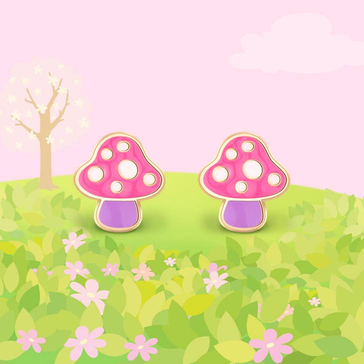 Mini Mushroom Stud Earrings