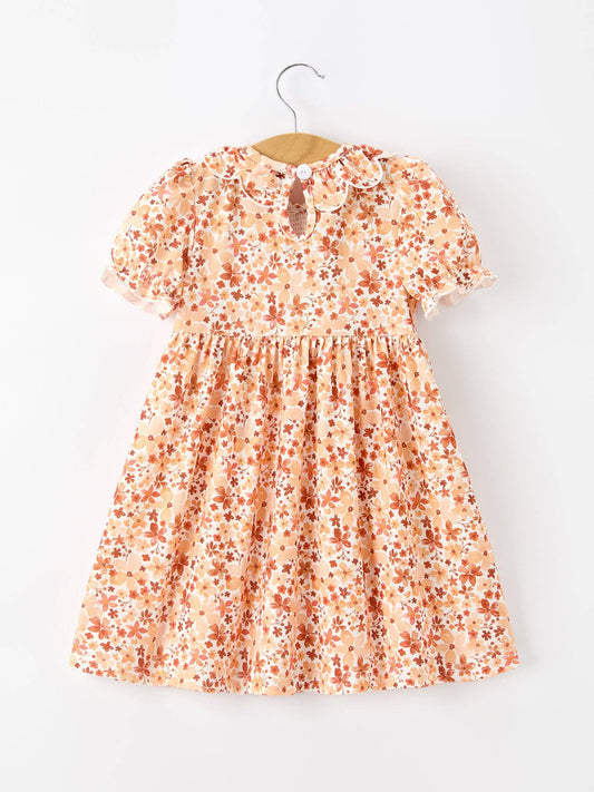Fall Rust Floral Dress