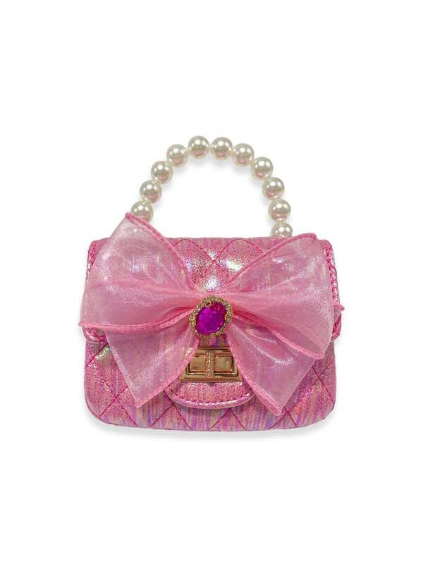 Bowtie Quilted Purse-Fuchsia