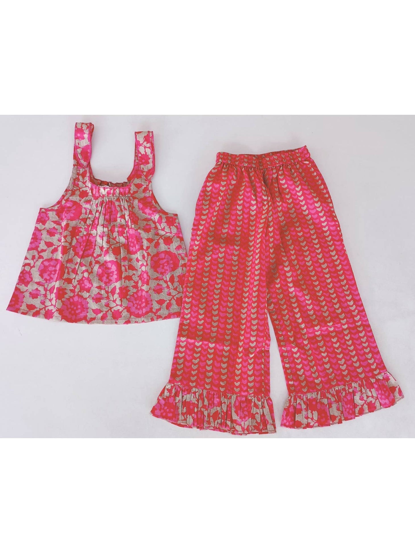 Hot Pink Floral 2-PC