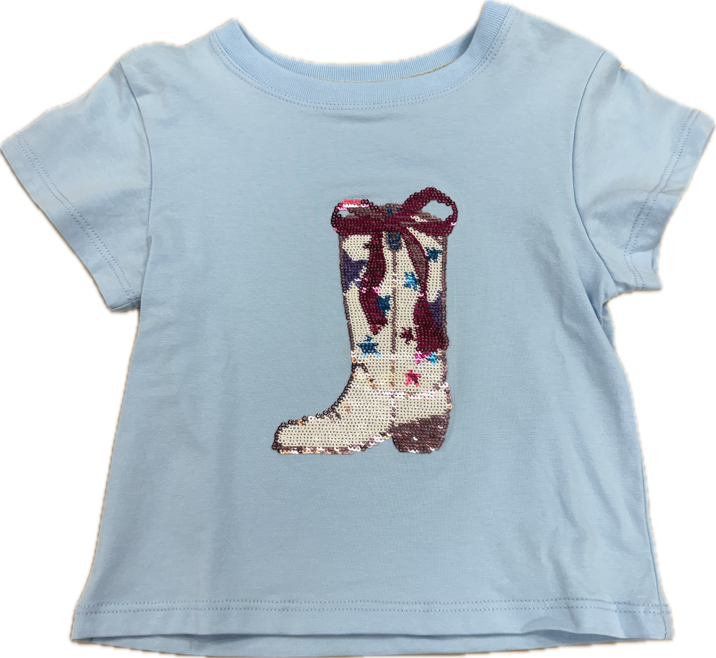 Sequin Rodeo Boot Boxy Tee