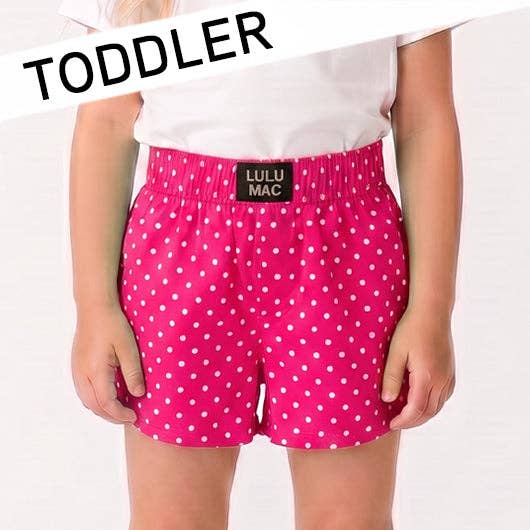Toddler Polka Dot Short-Hot Pink