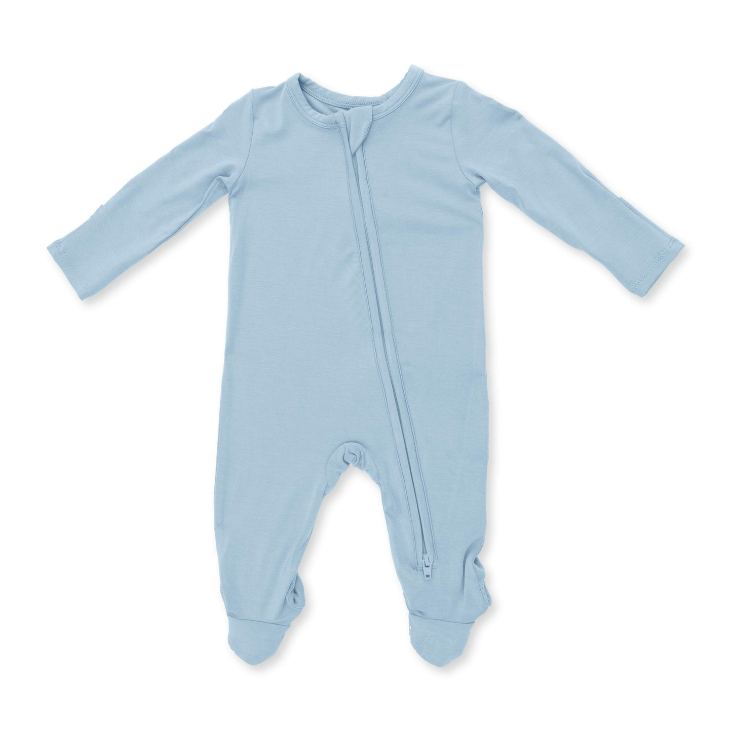 Solid Baby Blue 2-Way Zipper Footie