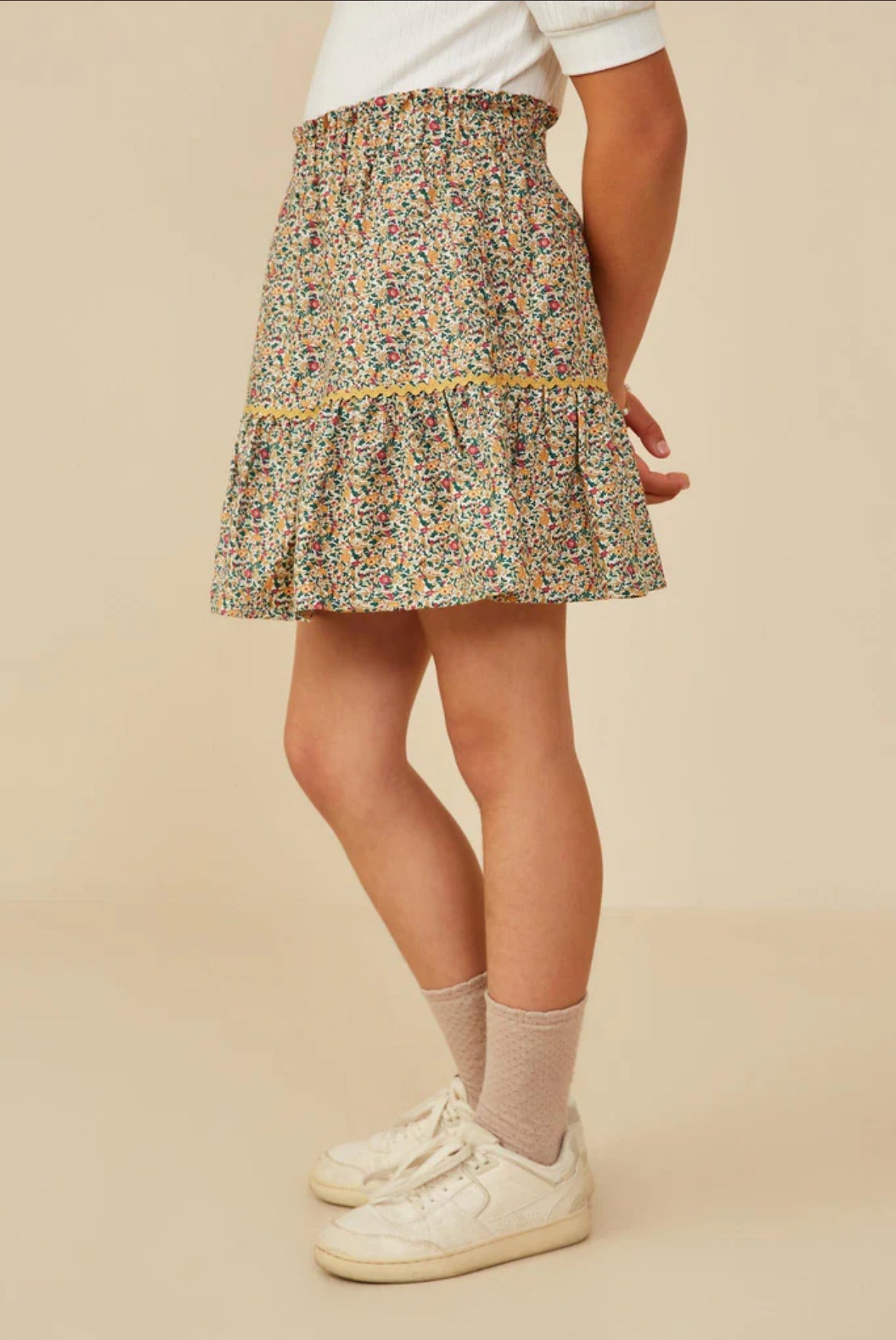 Mustard Wavy Twill Skirt