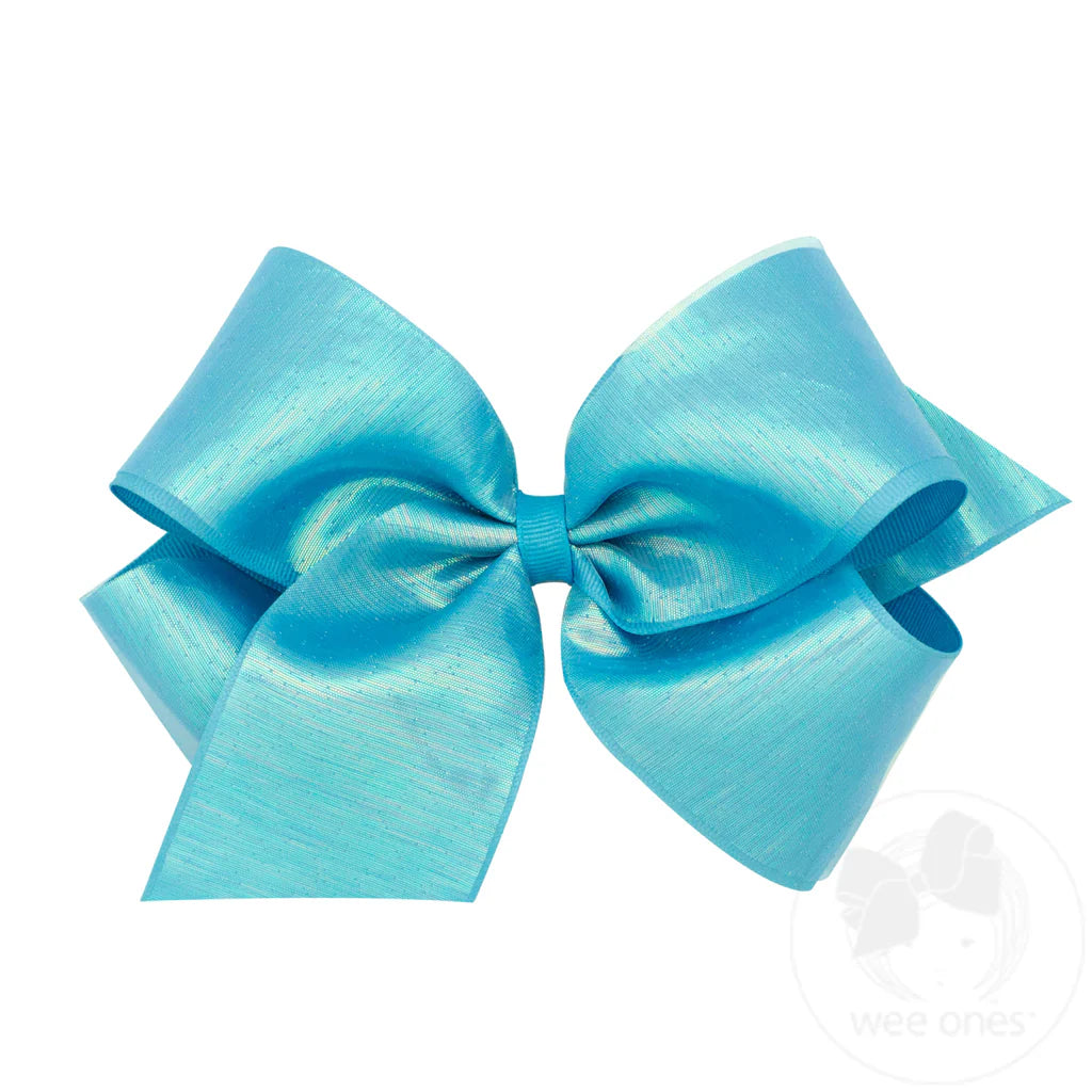 King Sheer Iridescent Bow-Turquoise