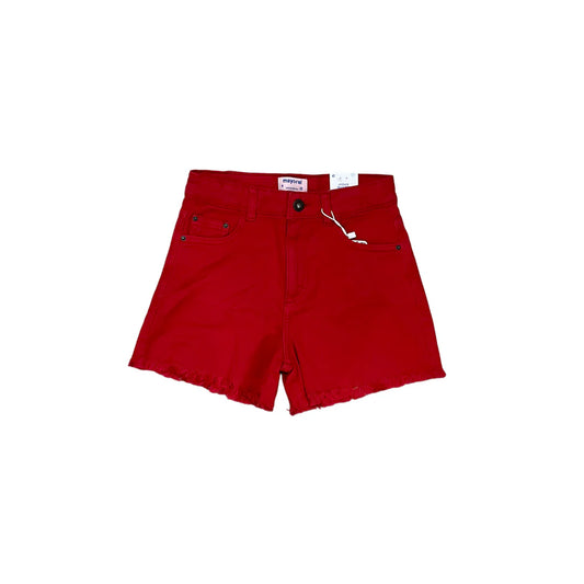 Cherry Red Twill Shorts