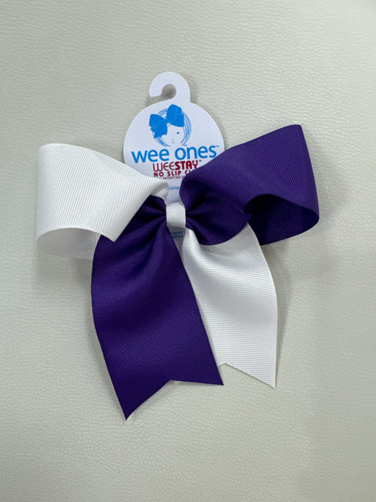 King 2-Toned Bow with Tails-Purple & White