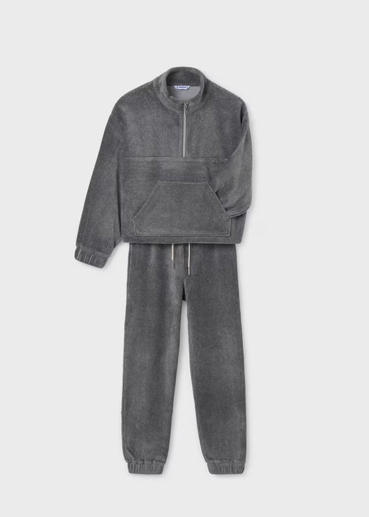 Corduroy Track Suit-Gray