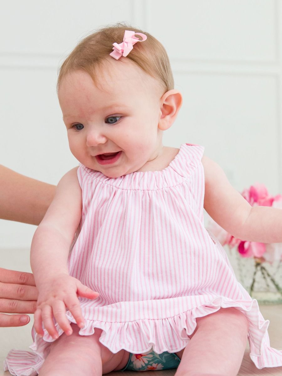 Small Bow Clip Set-Light Pink