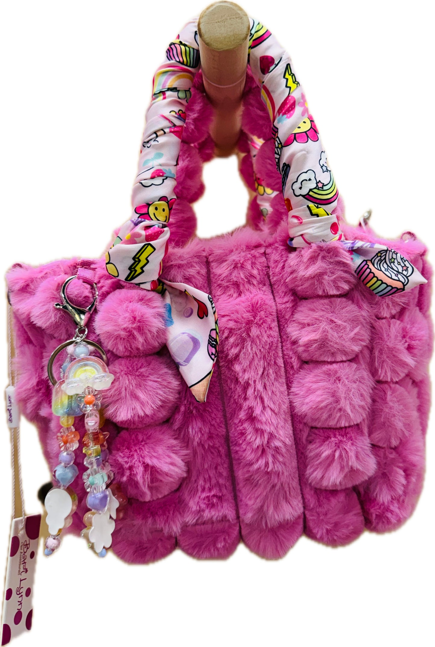 Faux Fur Tote-Pink