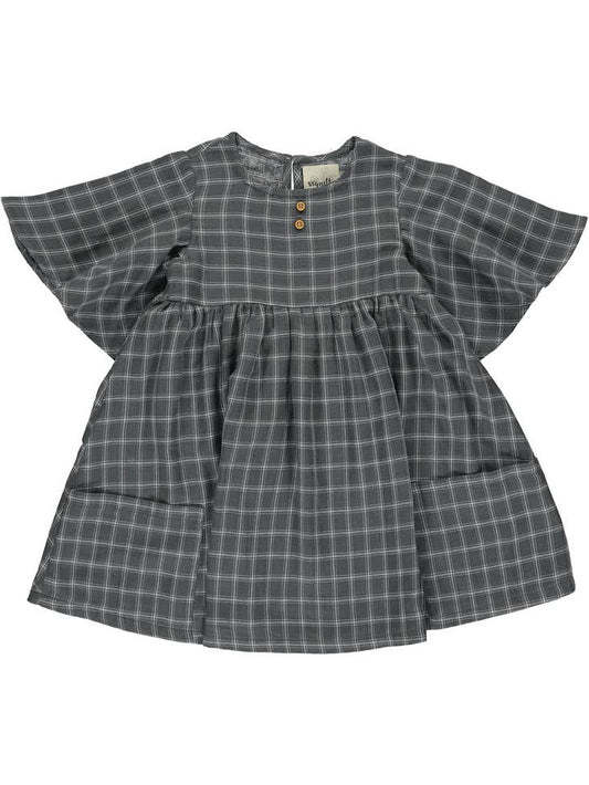 Korin Dress-Grey/White Plaid