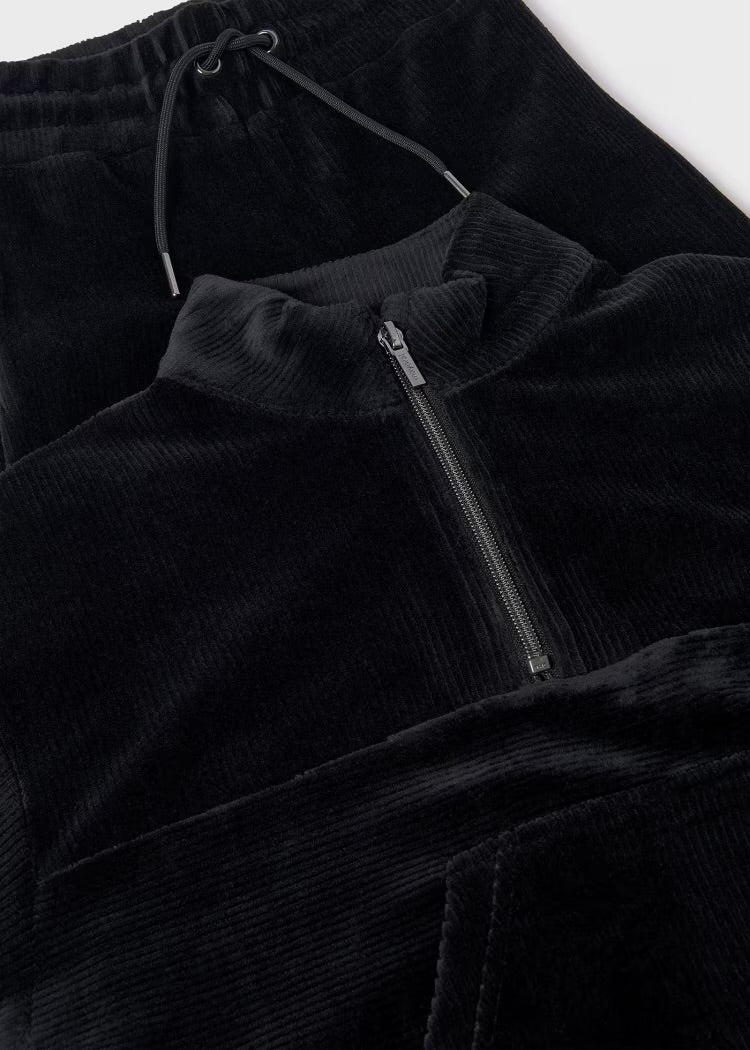 Corduroy Tracksuit - Black