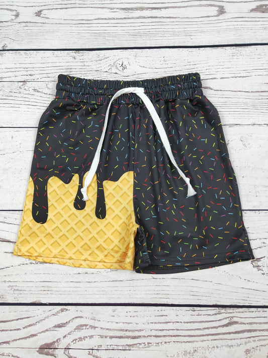 Ice Cream Drip Shorts-BLK