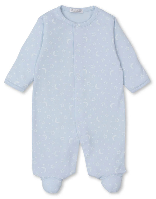 Crescent Moonlight Footie-Light Blue