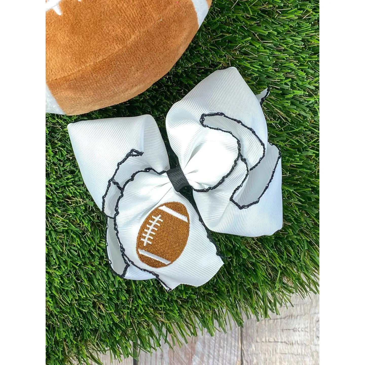 Football Embroidered Bow