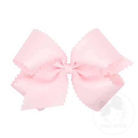 King Scallop Edge Bow-Powder Pink