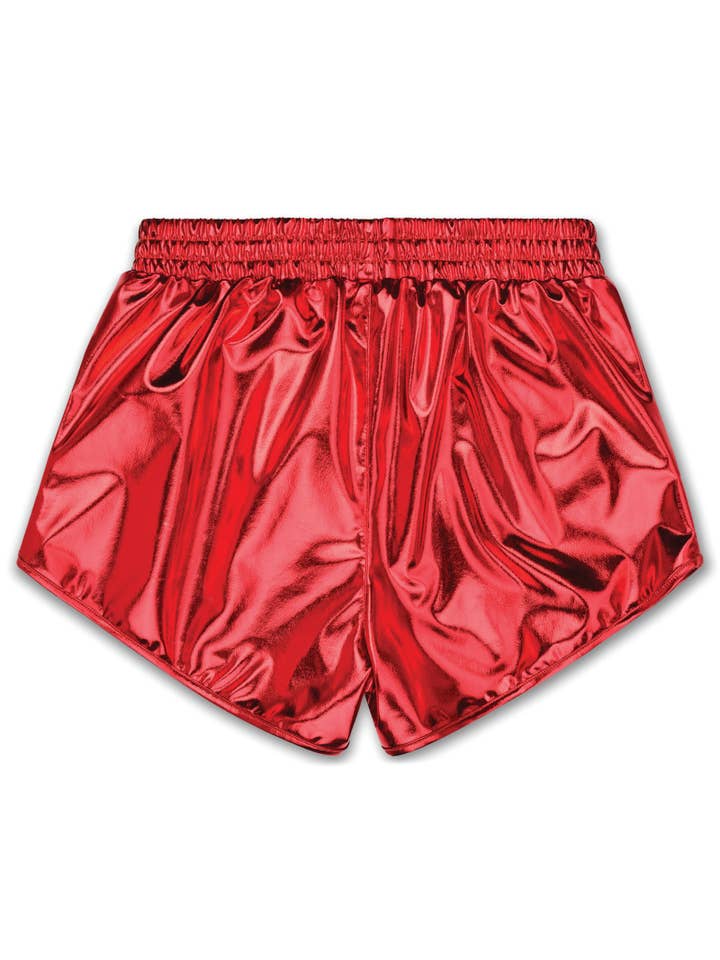 Metallic Shorts-Red