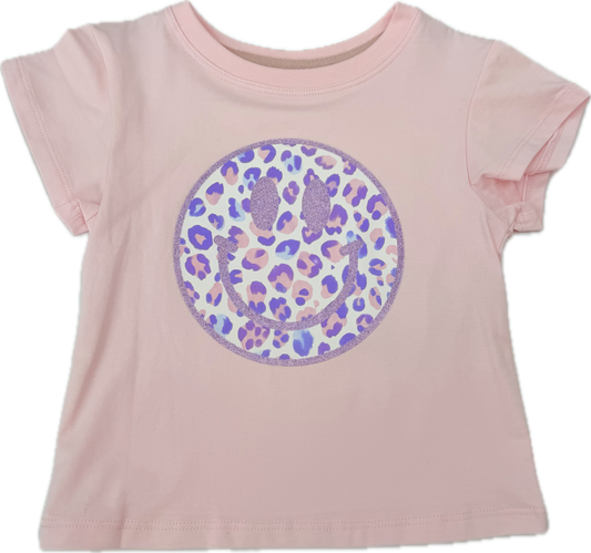 Glitter Leopard Love Smiley T