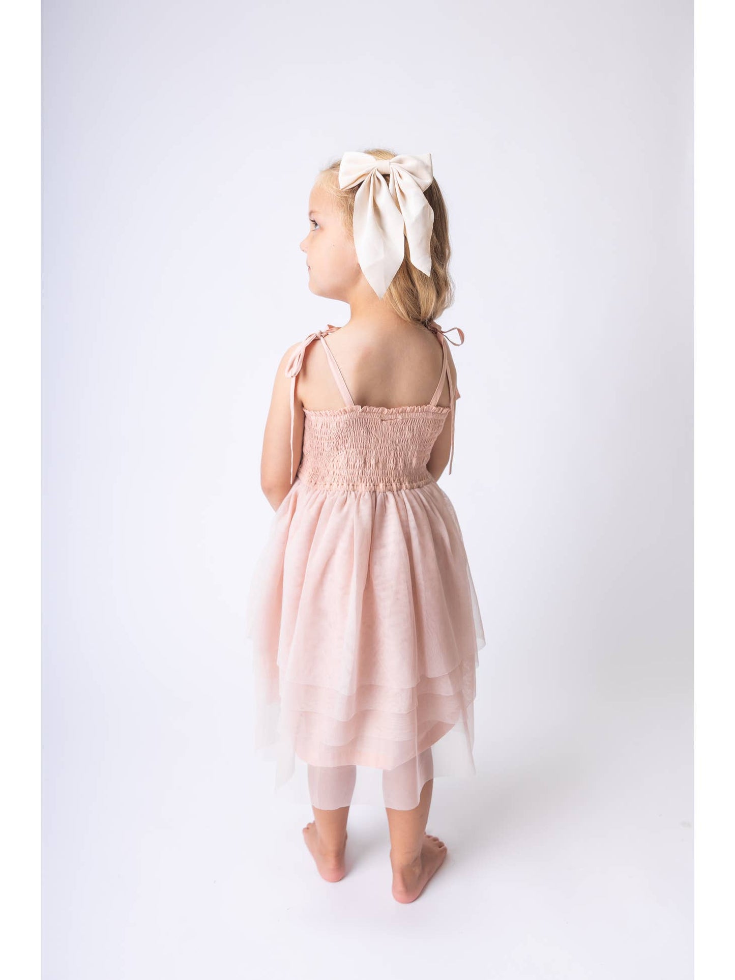 Pink Tulle Ruffle Dress