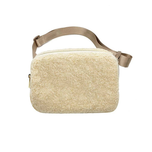 Varsity Collection Sherpa Belt Bag-Oatmeal