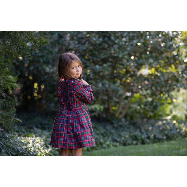 Ruffle Holiday Plaid Dress