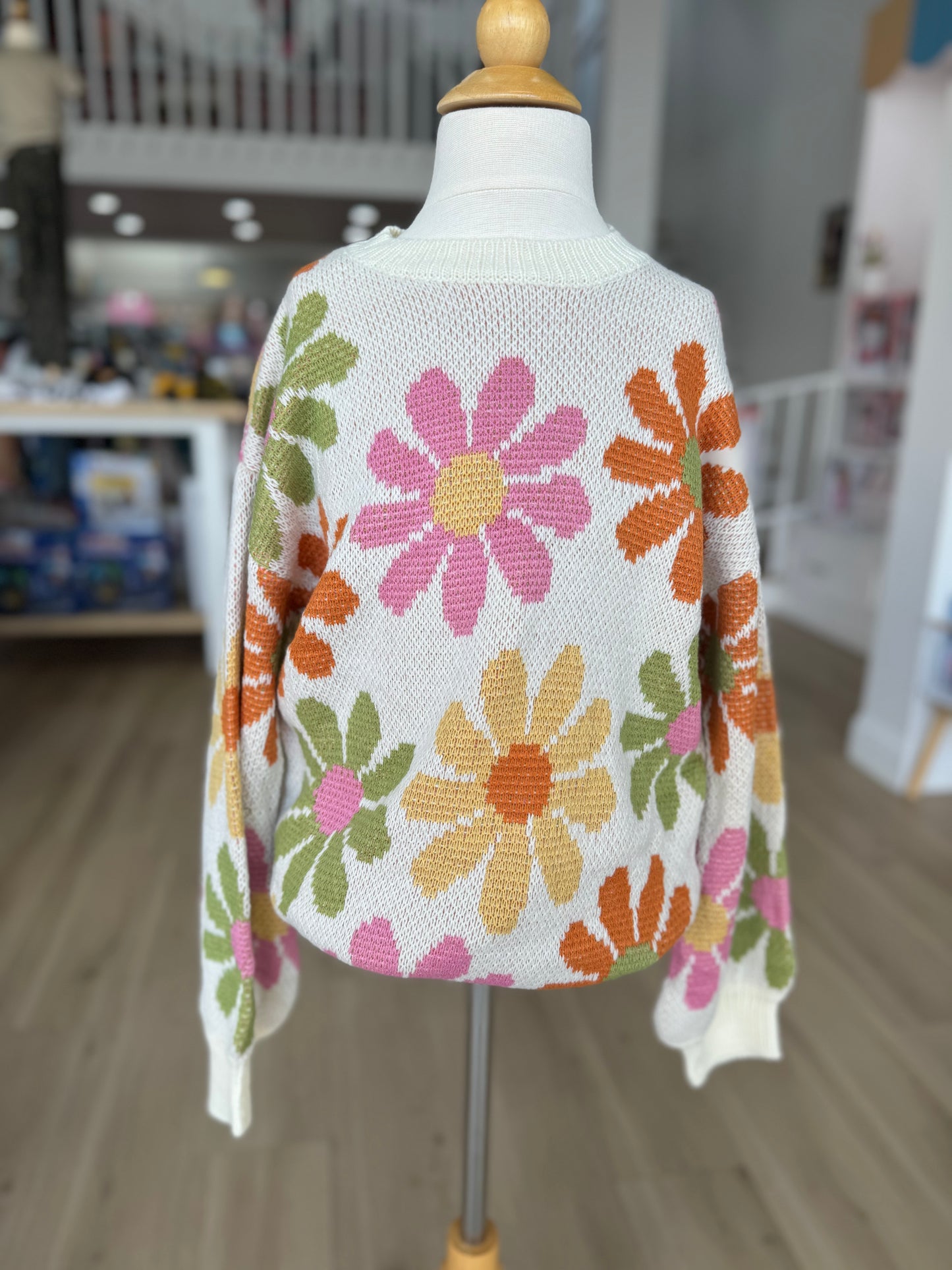 Ivory Floral Sweater