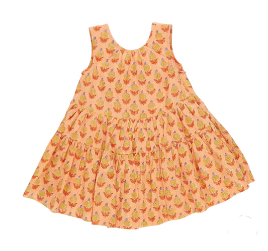 Eloise Dress-Orange Dalhia