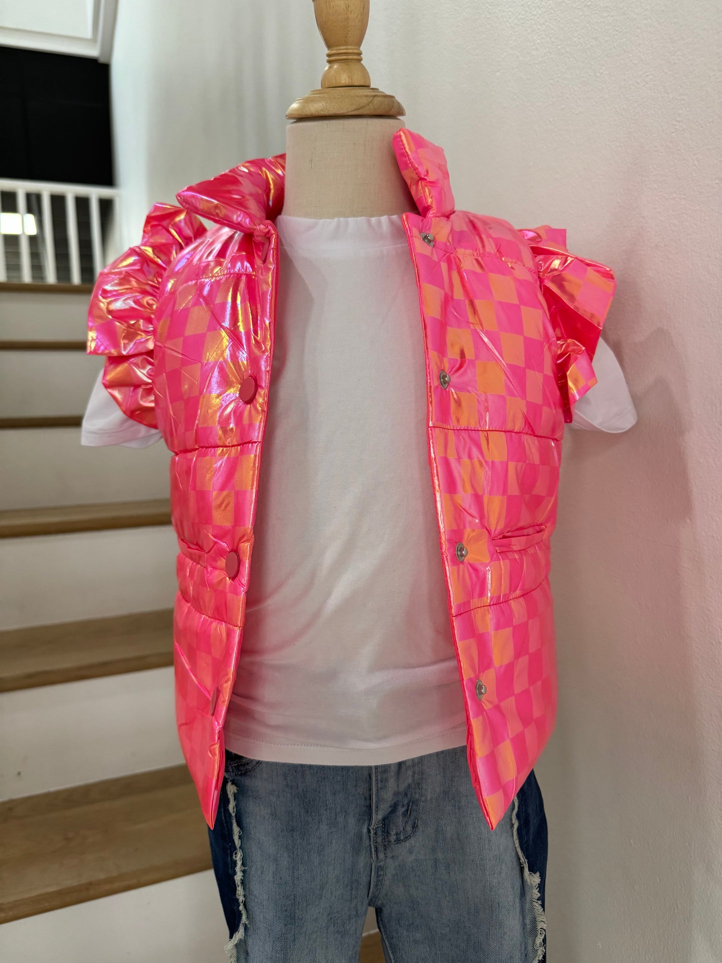 Neon Pink Puffer Vest