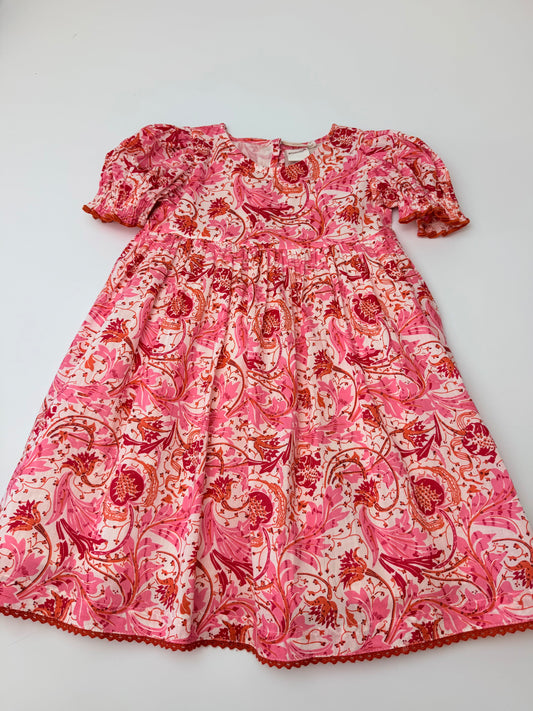 Woven Dress-Pink Orange