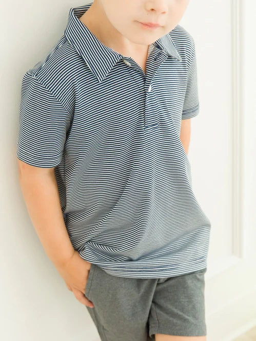 Performance Polo-Navy Stripe