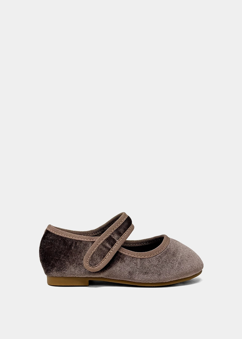 Arya Flat-Taupe Velvet