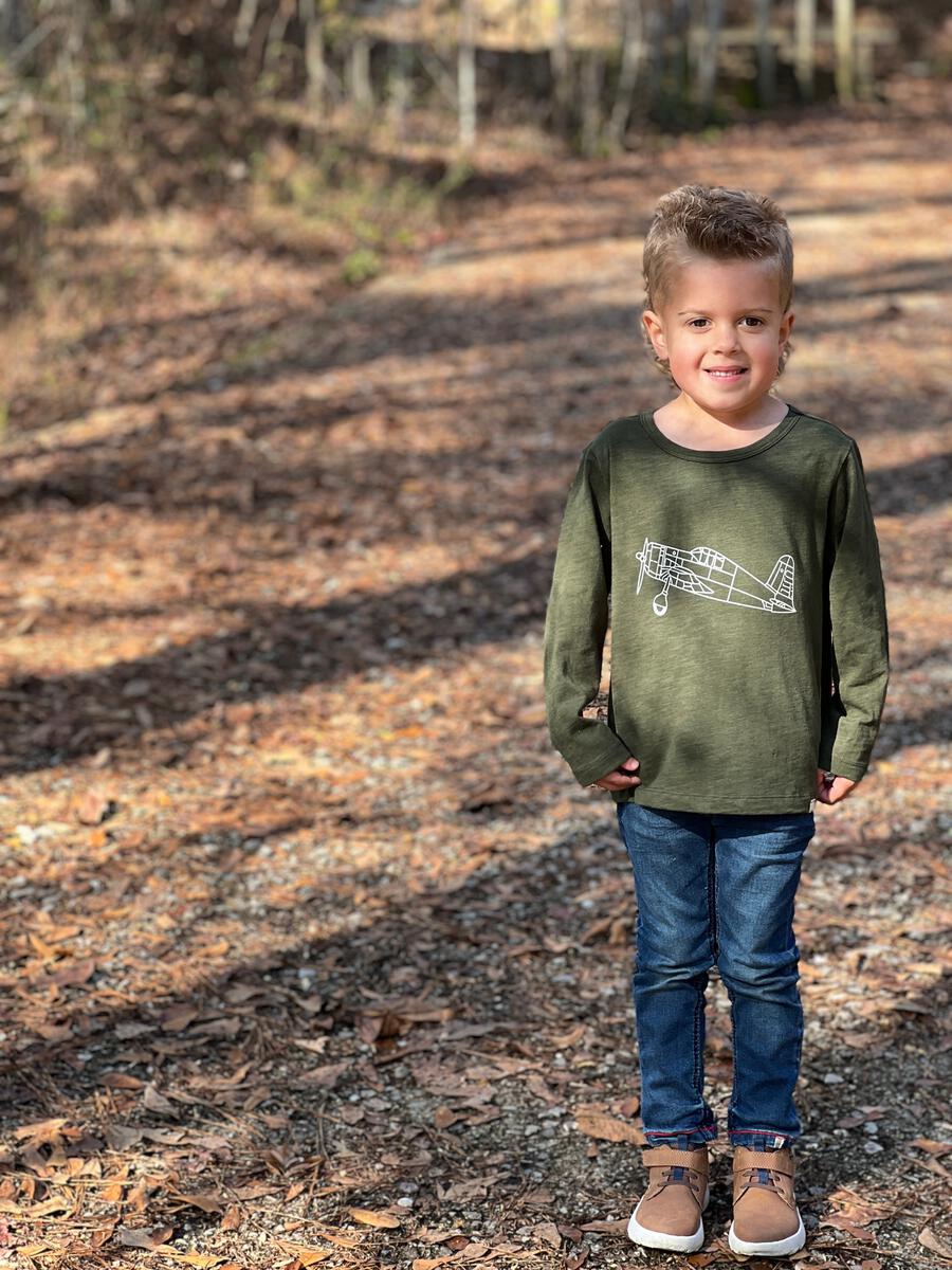 Cherokee Raglan Printed Tee-Green