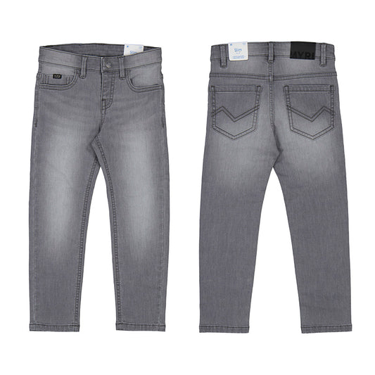 Soft Denim Pants-Light Grey