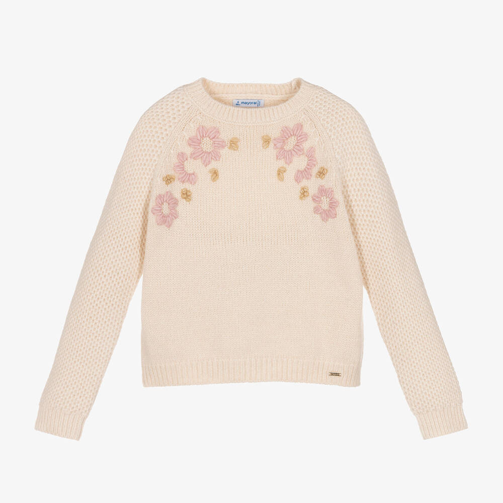 Floral Shimmer Sweater-Oat