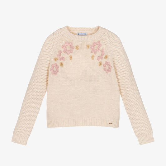 Floral Shimmer Sweater-Oat