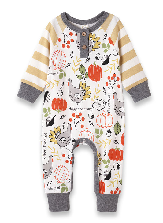 Thanksgiving Turkey Henley Romper