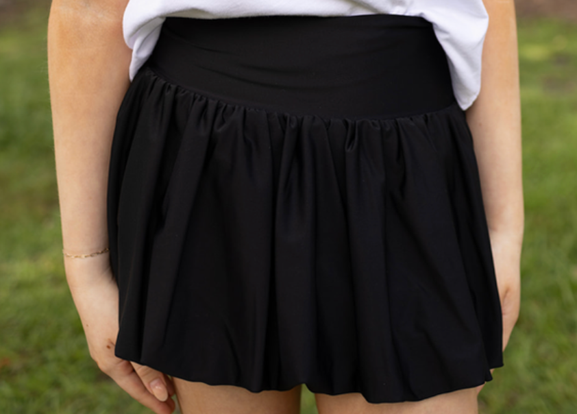 Athletic Bubble Skort-Black