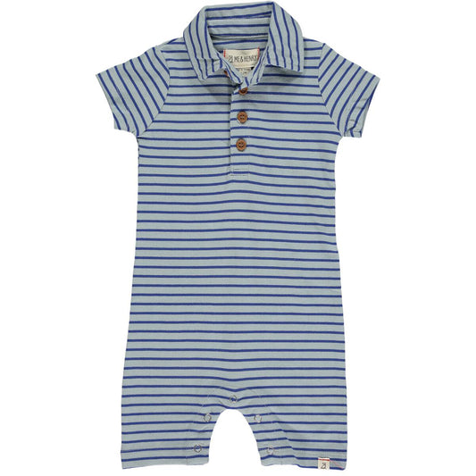 Drift Romper-Grey Royal Stripe