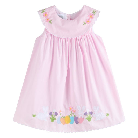 Pink Easter Applique Dress