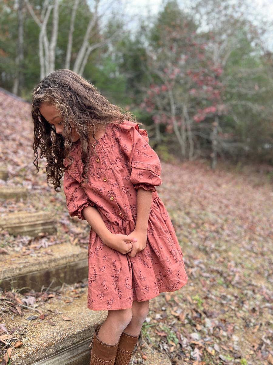 Aretha Dress-Rust