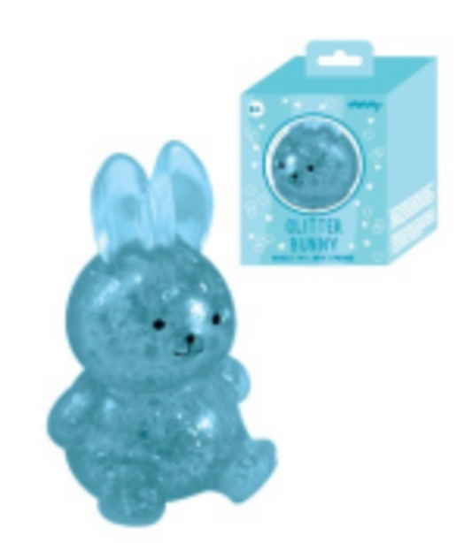 Glitter Bunny Squeeze Toy-Blue