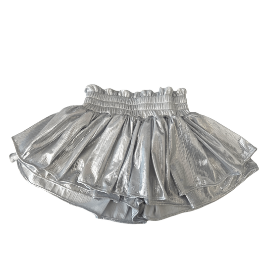 Silver Metallic Skort