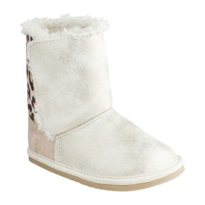 Ivory Shimmer/Leopard Sherpa Boot