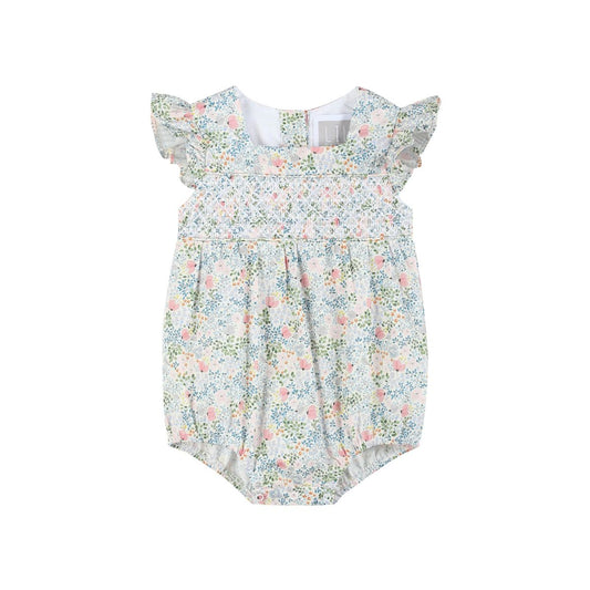 Floral Smocked Flutter Romper