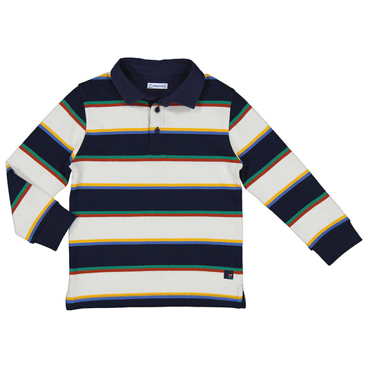 L/S Striped Polo-Dark