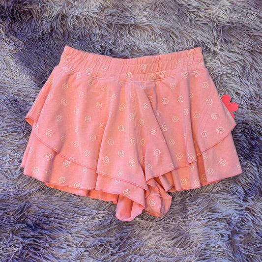 Floral Ruffle Short-Candy Pink