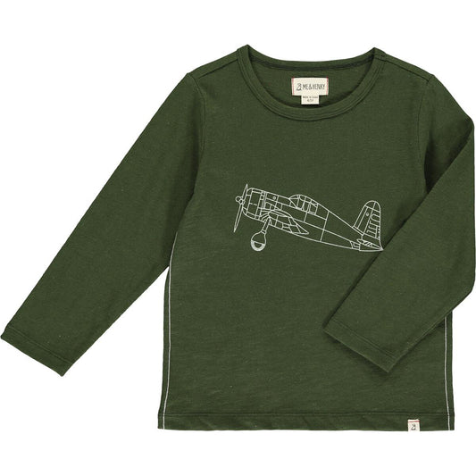 Cherokee Raglan Printed Tee-Green