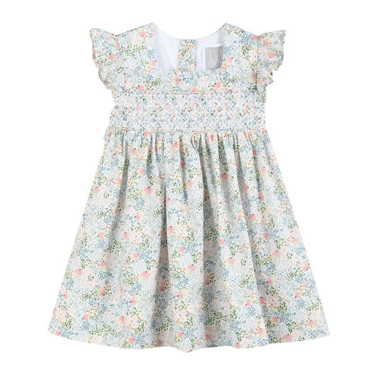 Floral Smocked Flutter Dress